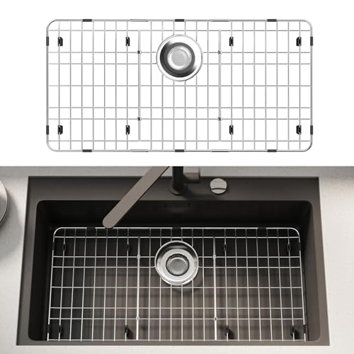 28-7/8" x 14-3/8" Stainless Steel Sink Protector, Sink Grate for Bottom (28-7/8''x14-3/8''/Rear Drain)