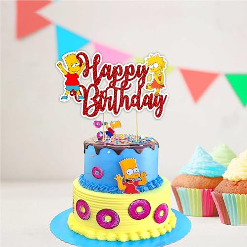 Brt Simpson Happy Birthday Cake Topper (10 Count)