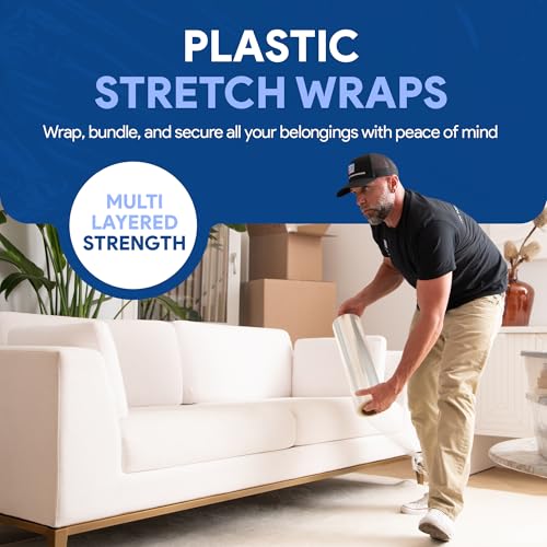 18" Plastic Stretch Film Wrap 1200 feet 500% Stretch Ability (1200 Foot)