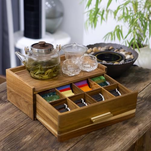Acacia Wood Tea Bag Organizer