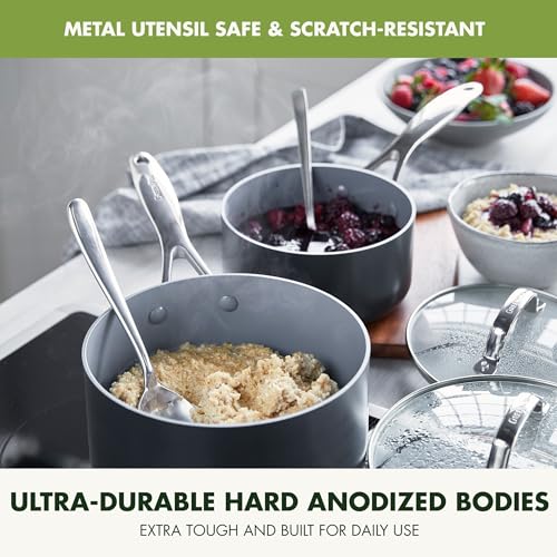 Valencia Pro 9 Piece Cookware Set Ceramic Nonstick Pots & Pans (9 Piece Cookware Set / Gray)