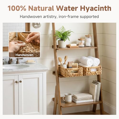 Small Wicker Baskets for Shelves (Natural (Water Hyacinth) / 2x 11¼"L x 7½"W x 3½"H)