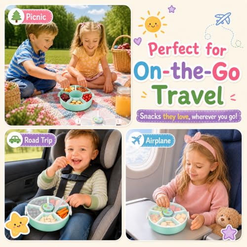 Kids' Rotating Snack Container Set (Green 2 Pack)