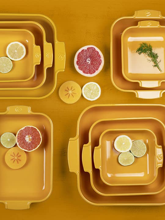Ceramic Rectangular Baker Yellow Saffron (Yellow / 25 cm)