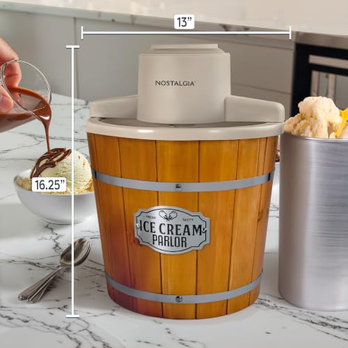 Electric Ice Cream Maker With 4 Qt Capacity (4 Qt / Light Wood)