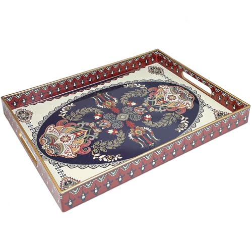 Plastic Serving Tray for Ottoman (30 Navy Blue / 11.8" x 15.7" x 1.6")