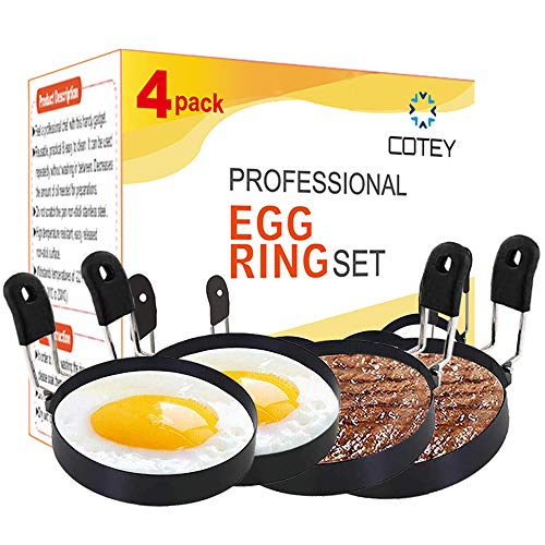 Large 3.5" Nonstick Egg Rings Set of 4