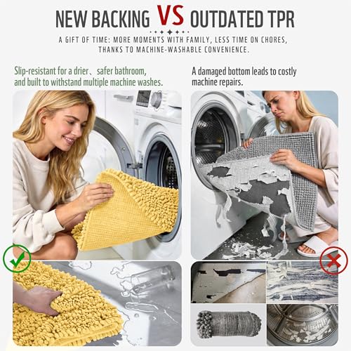 Long Bathroom Rugs Non Slip Washable 44x24 Inch