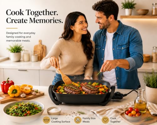 Square Electric Skillet with Lid (Square)