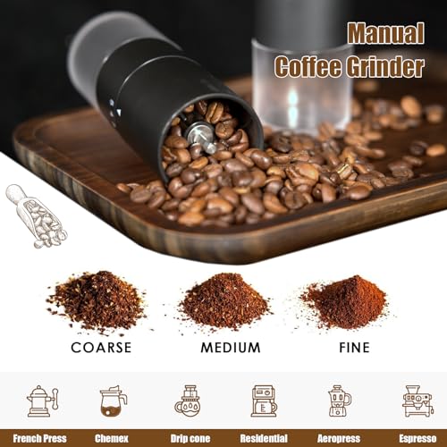 Manual Coffee Grinder (Silver Ceramic Burr)