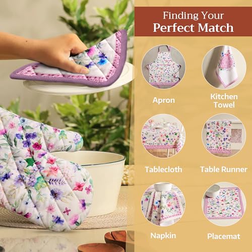Maison d'Hermine Oven Gloves 100% Cotton Oven Mitt (038 - Chardon / 7.5" x 13" (Oven Mitt))