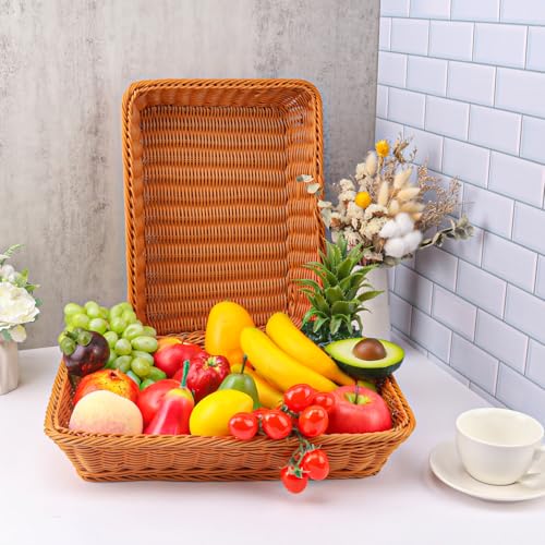 6 Pack 16 Inch Brown Wicker Bread Basket (6 Pack 16 Inch Brown)