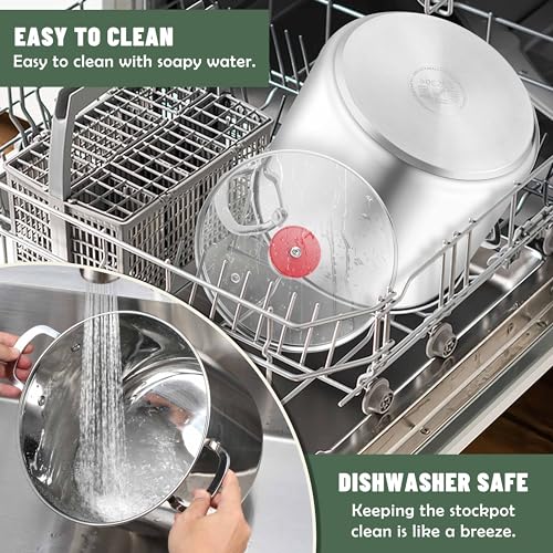 12 Quart 18 10 Stainless Steel Stock Pot with Lid