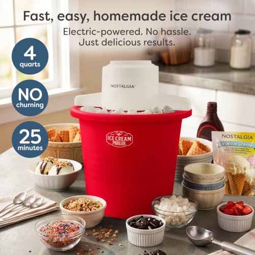 Electric Ice Cream Maker (4 Qt / Red)