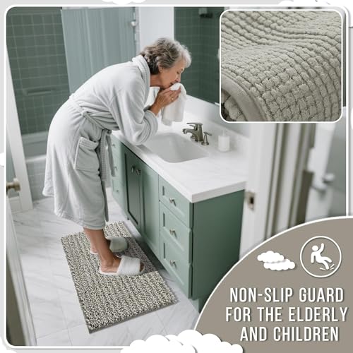 Large Bathroom Rugs Non Slip Washable 36x24 Inch