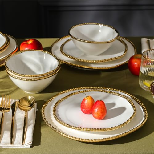 Christian Siriano Akoya Porcelain Dinnerware Set (White / 12-Piece - Service for 4)