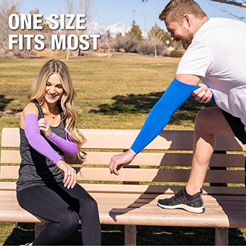 Cooling Arm Sleeves for Men & Women (1 Pair: Dark Blue / One Size)