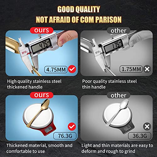 Hammered Gold Silverware Set for 8 (Gold / 40 Pieces Set)