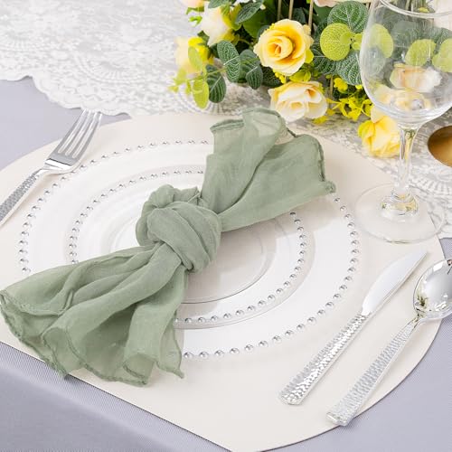 100PCS Clear Plastic Plates with Silver Beads for Bridal Showers (Silver and Clear Plastic Plates / 100PCS)