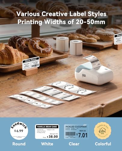 B1 Label Maker Machine with 3 Tapes (Blue White / Printer+3Tapes)