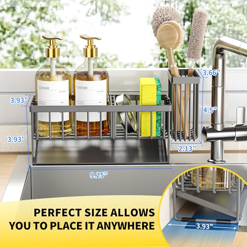 Sink Caddy Organzier with High Brush Holder