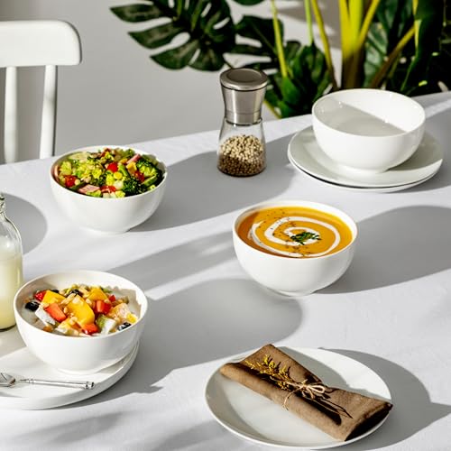 26 Oz White Ceramic Soup Bowls of 4 (White / 26OZ (4PCS ))