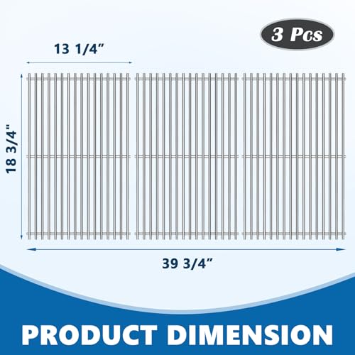 Stainless Steel Grill Grates for Weber Genesis II 600 Series Grill Parts (18.75" x 39.75")