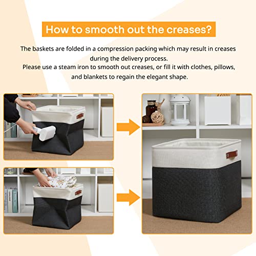Storage Baskets (White&Black / L-13"x 13"x 13")