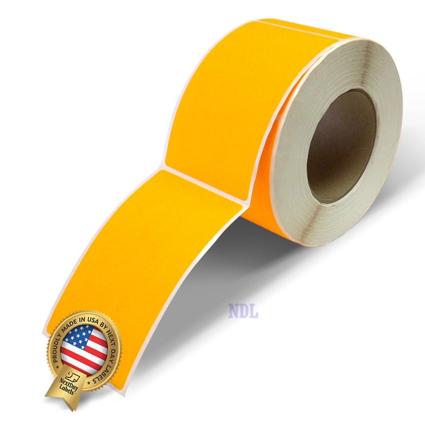 500 Rectangle Stickers (Fluorescent Orange)