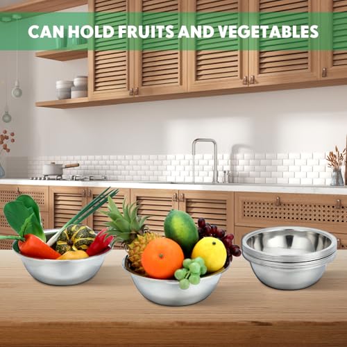 20 Pcs Stainless Steel Mixing Bowls Bulk (8.66 x 3 Inch)