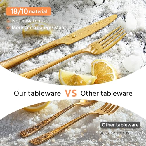 18 10 Flatware set for 4 (Gold / 20-Piece)