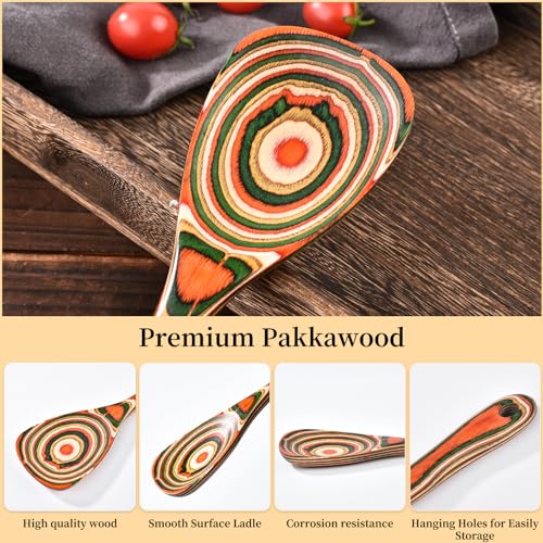 Pakkawood 7 Piece Red Wooden Cooking Utensils (7 PCS Red)