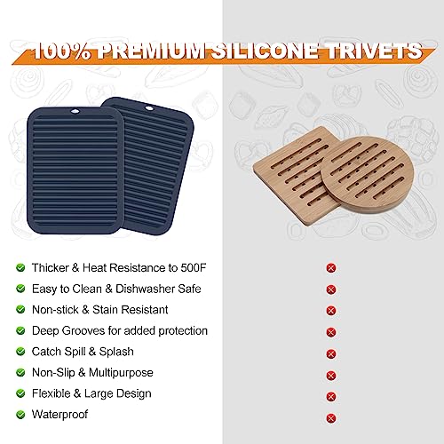 4 Pack Square Silicone Trivets (4 Count)