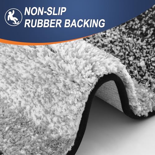 Bathroom Runner Rug 47x24 (47" X 24" / Black)