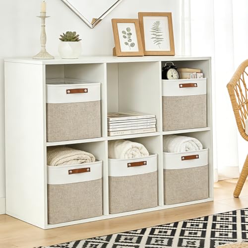 13x13 Cube Storage Bins (Beige / Off-White / Cube - 13"x13"x13")