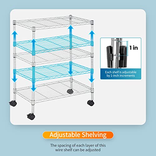 3 Tier Wire Shelf with Wheels