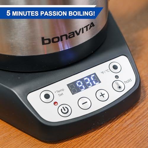 1L Digital Variable Temperature Gooseneck Electric Kettle for Coffee Brew and Tea Precise Pour Control (Plastic Black)