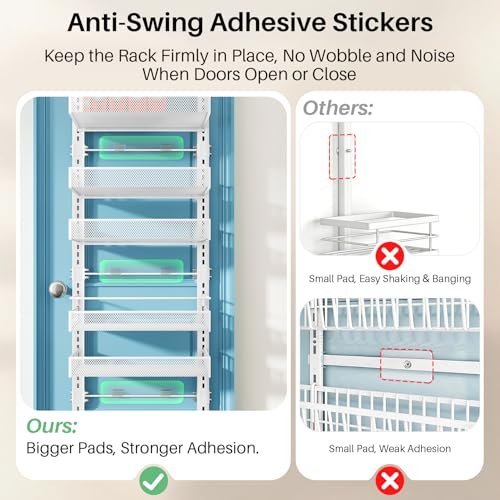8 Tiers Narrow Over the Door Organizer (White / 12.3" W x 4.7" D x 69" H)