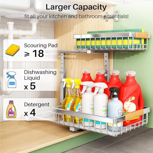 Under Sink Organizer (Silver / 2 Pack)