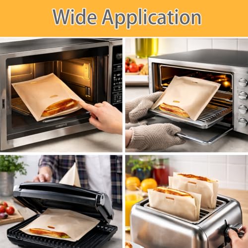 Reusable Non Stick Toaster Bags 12 Pack (6.7×7.5inch)