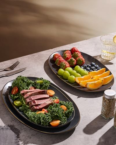 Serving Platters Set of 3 Sizes (Matte Dark Charcoal)