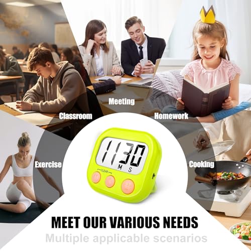 Digital Kitchen Timers for Cooking (6 Count)
