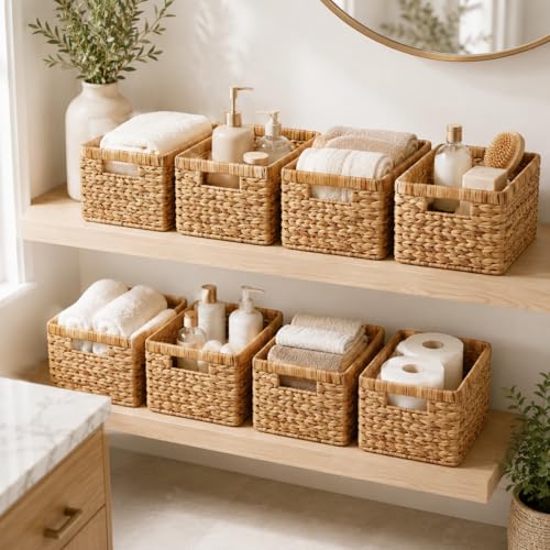 Wicker Storage Baskets for Shelves