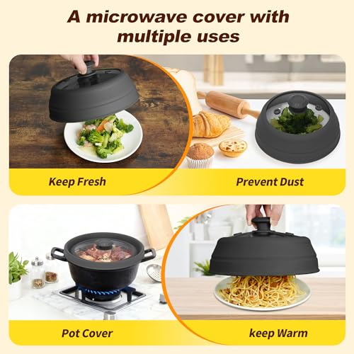 Microwave Splatter Cover (Black / 10.8inch)