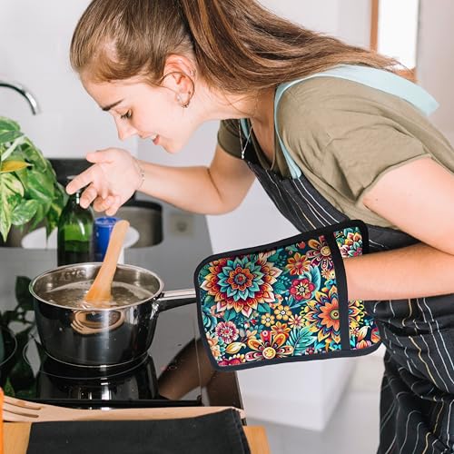 Vibrant Mandala Floral Pot Holders for Kitchen (Haodh-9)