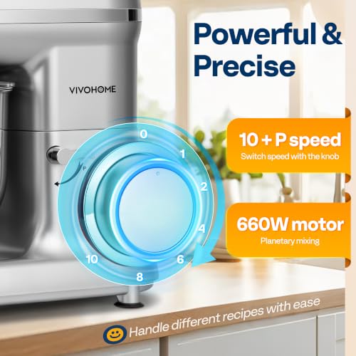 3-in-1 Stand Mixer, 6-Quart Tilt-Head Mixer, 10 Speeds, Silver (3-in-1 / Silver)