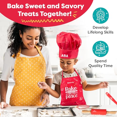 Adjustable Kids Chef Hat & Apron for Boys & Girls