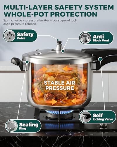 Stainless Steel Pressure Cooker (10.6 Quarts)