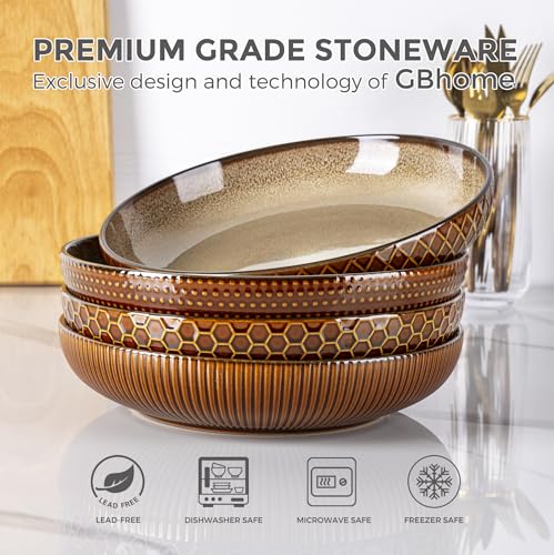 9.5'' Large Pasta Bowls (42oz / Caramel)