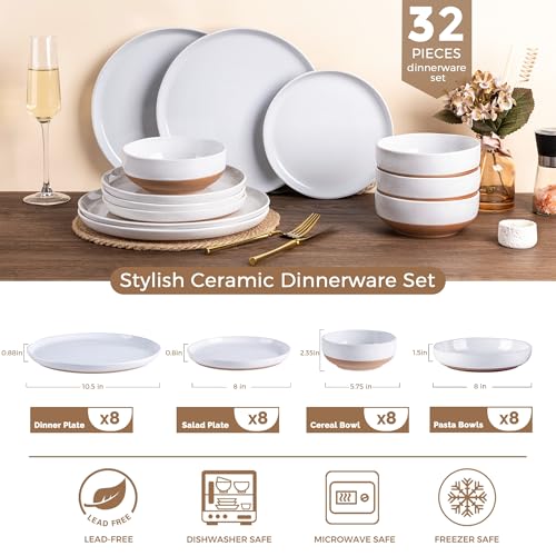 Dinnerware Sets for 8 (White / Service For 8(32Pcs))